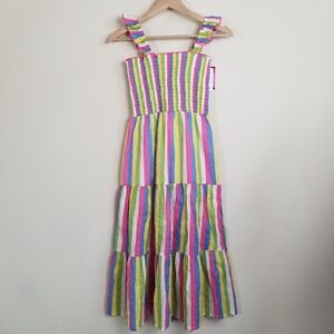 Zunie Girl Long Cotton Striped Dress Size XL NWT